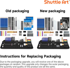 52 Pack Drawing Pencils Set, Professional Art Kit with Graphite Charcoal Sticks,