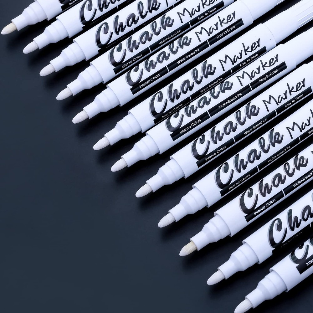Volcanics White Liquid Chalk Markers for 1 Count (Pack of 12),