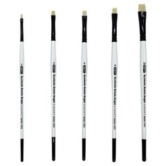 AS-233 White Bristle Synthetic Brights Brush Set 5 pcs