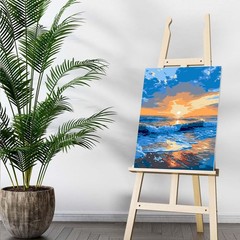Sea Framed Paint by Number for Adults,DIY Landscape Painting by Number Kits on C