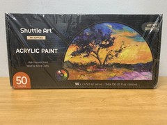 Shuttle Art Acrylic Paint Set 50 Colors 2 fl oz Artist Quality Non-Toxic SA AP50