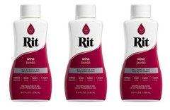 Rit Dye Liquid 8 Ounces Wine 8-10 (3-Pack) Stain