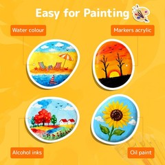 Simetufy 25 Pcs Rocks for Painting, 2″-3″ Painting River Rocks, Flat & Smooth…