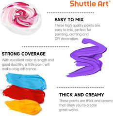 18 Colors Acrylic Paint Bottle Set (250Ml/8.45Oz), Rich Pigmented Bulk Painting