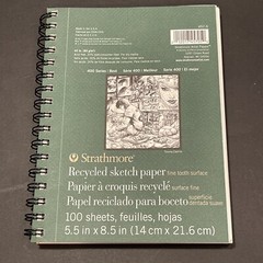 NEW Strathmore 400 Series Recycled Sketch Pad, 5.5″x8.5″ Wire Bound, 100 Sheets
