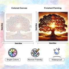 Tree of Life Paint by Numbers Kit for Adults Kids DIY Canvas Art Painting