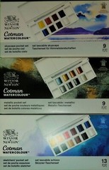 (3) WINSOR & NEWTON COTMAN WATERCOLOUR 9+ CT. POCKET SETS~BID@$23.88~GOOD LORD!