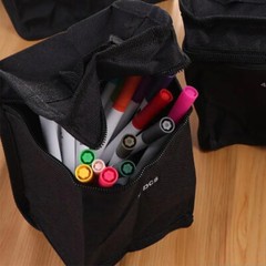 Pencil Bag Art Marker Pen Storage Bag Canvas Folding Square Pen Stationery Bag