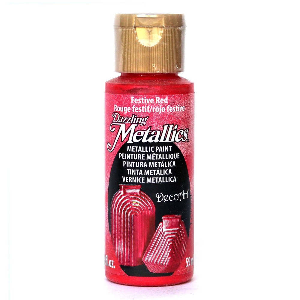 Dazzling Metallics 2-Ounce Festive Red Acrylic Paint Craft Art Supply