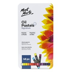 Mont Marte Oil Pastels in Tin Box Signature 48 Count (Pack of 1), Multicolor