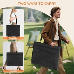 Light Weight Art Portfolio Bag, Artist Canvas Case with Detachable Shoulder S…