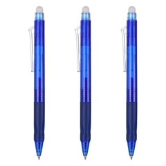 3Pcs 0.5mm Fine Point Retractable Erasable Gel Pens Comfortable Grip, Dark Blue