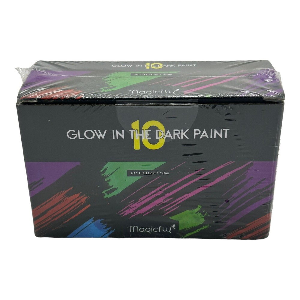 Magicfly Glow in the Dark Paint, 10 Extra Bright Colors(20 Ml/0.7 Oz) Glow Paint