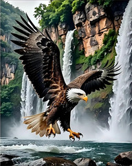 Eagle Paint by Numbers Kit for Adults, DIY Waterfall Paint by Numbers for Beginn
