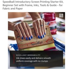Speedball Introductory Screen Printing Starter Kit, Beginner Set w/ Frame, Inks