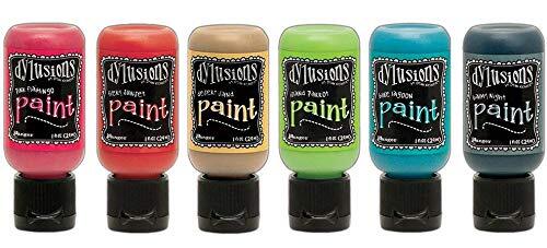 Dyan Reaveley’s Dylusions Paint – January 2020 Colors – 6 Flip Cap Bottles