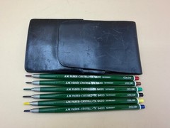 Faber-Castell Clutch Pencil Set Of 6 In Black Calf Leather Case