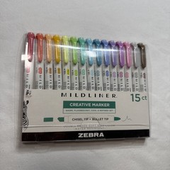 Zebra MildLiner Creative Marker Double End Soft Mild Colors 78115 FAST Fair Ship