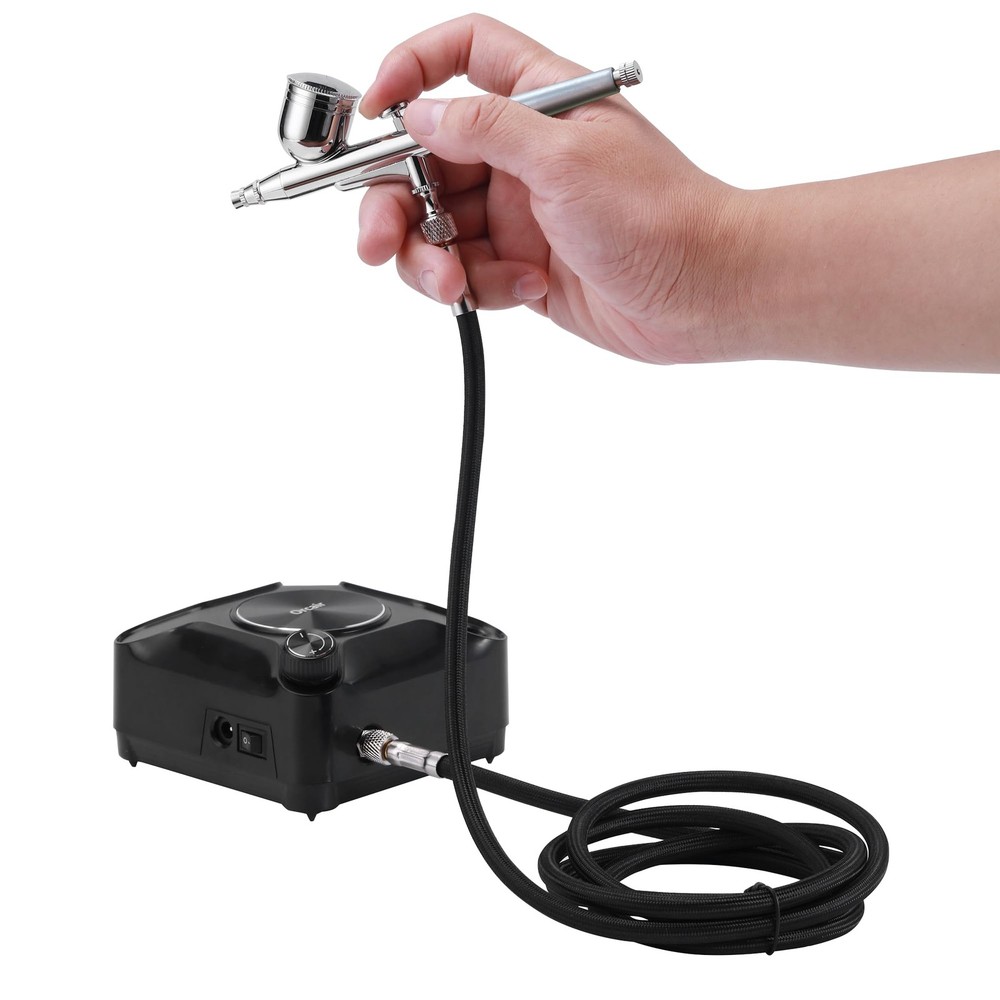 Powerful 40PSI Adjustable Output Airbrush Kit,Auto Stop Dual Action Airbrush,…