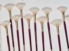 Bob Ross Wildlife Finisher Brushes 6 & 8, Bamboo Yasutomo Hake Brush 2 1/2″ Wide