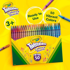 Colored Pencils Set 50ct Twistable No Sharpen Art Supplies for Kids Girls Boys