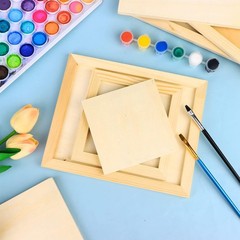 18 Pack Unfinished Wood Canvas Panels Kit Wooden Panel 11.8 x 7.9 inches, tan