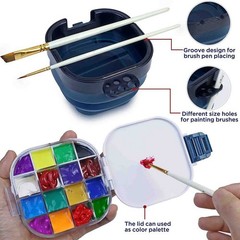 1 PCS Airtight Paint Saver Storage Palette Box 16-Well Palette Box with Lid3170
