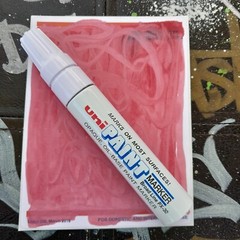 MODIFIED Rose Pink Uni Paint Marker PX-30 Broad Chisel Tip 8mm Graffiti Supplies