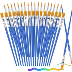 88PCS Small Paint Brushes – Flat & Round Nylon Brushes for Acrylic Oil