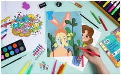 Kids Art Set Deluxe 158 Pieces KiddicolorPaint Pencils Stickers Brushes Crayons