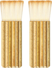 2 Pcs Hake Brush for Watercolor Bamboo Blender Ceramics Glaze Paint Brush Artist
