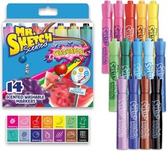 Children’s 14-Pack Scented Washable Markers with Chisel Tip for Drawing Fun