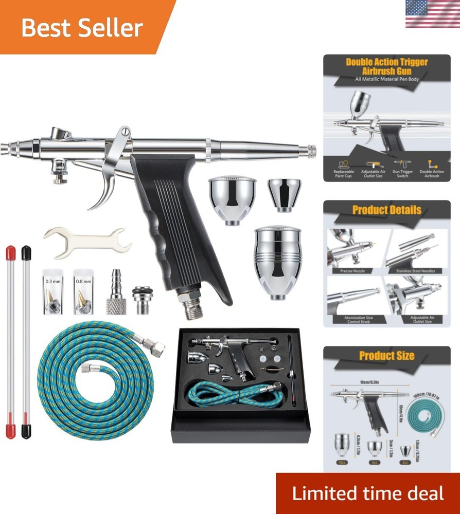 Professional Airbrush Spray Tool Set with Adjustable Atomization for Fine Detail