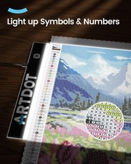 ARTDOT A4 LED Light Pad for Diamond Painting Kits Adults, USB A4, Black