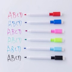 8 Color Erasable Whiteboard Markers with Eraser Kids Dry Erase Pens NEW