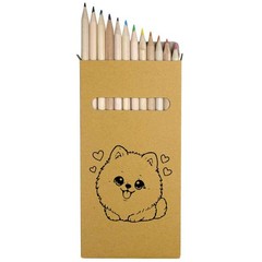 12 x ‘Loved Up Pomeranian Dog’ Long Colour Pencils (PE00097547)