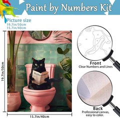 Cat Paint by Numbers Kit for Adults-Black Cat Paint by Numbers,Paint by Numbe…
