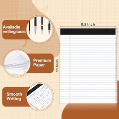 Legal Pads 8.5 X11, Narrow Ruled Notepads, 50 Sheet/Pad Legal White 2 Pack