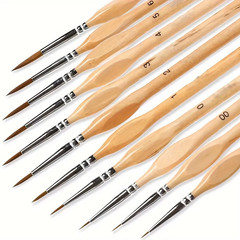 11Ps/Lot Triangle Birch Rod Miniature Hook Line Pen Art Painting Brushes Weasel