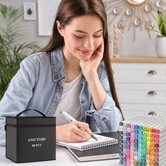 Dual Tip Alcohol Art Markers with Base Stand for Sketching Illustration &Drawing
