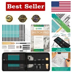 Versatile XL Drawing Kit: 35 Art Tools Including Charcoal & Graphite Pencils