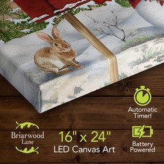 Briarwood Lane Winter Canvas Art 24×16 Snowman and Friends For Winter Large