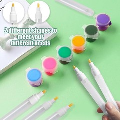 Biaungdo 6PCS Clear Refillable Paint Pens 3mm & 6mm Empty Acrylic Markers