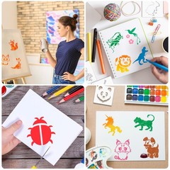 Augshy 56 Pieces Animal Stencils for Painting, 3 Inch 3 x 3 inches, White