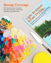 Acrylic Paint Set, 8.45oz 18 Colors Acrylic Paint Large Bottle Set, Rich Pigm…