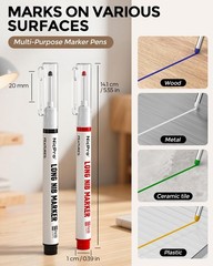 Nicpro 6 PCS Long Nib Marker Pens, 20mm Deep Hole Marker, 6 Pcs, Multicolor