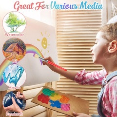 Paint Brushes for Kids, 10 Pcs Big Washable Chubby Toddler Paint Brushes, Easy t