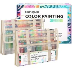 168 Pack Gel Pens for Coloring – Fine Point 0.6MM for Black & White Paper, Art &