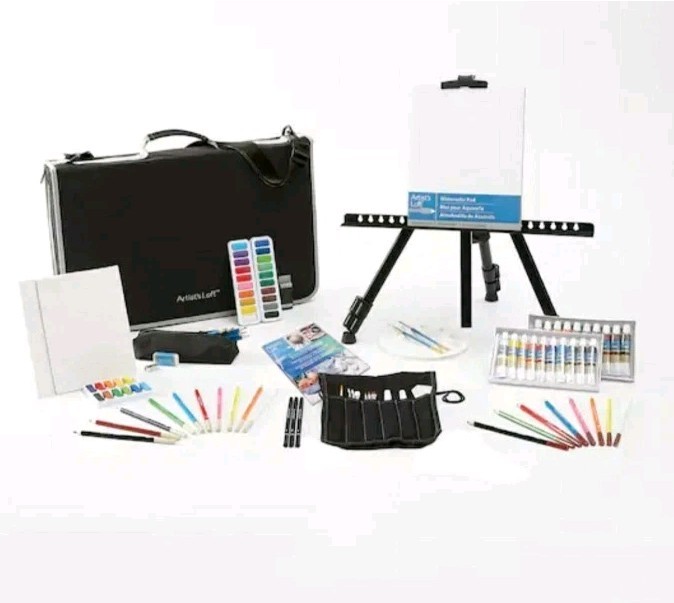 Artist’s Loft 101 Piece Deluxe Studio Art Set w/Easel & Messenger Bag NIB