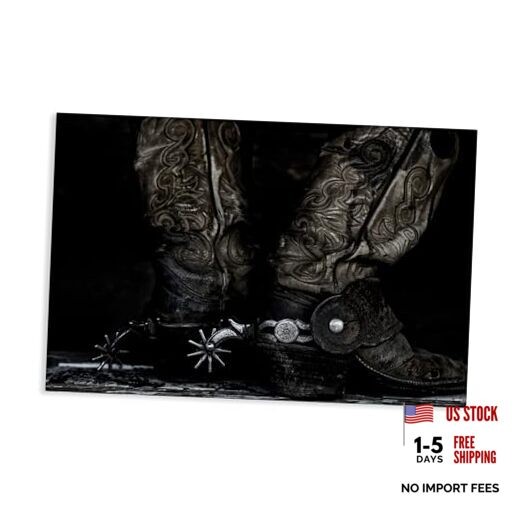 Cowboy Boots with Spurs Canvas Wall Art Design by PHBurchett, 30 x 30″L x 20″W